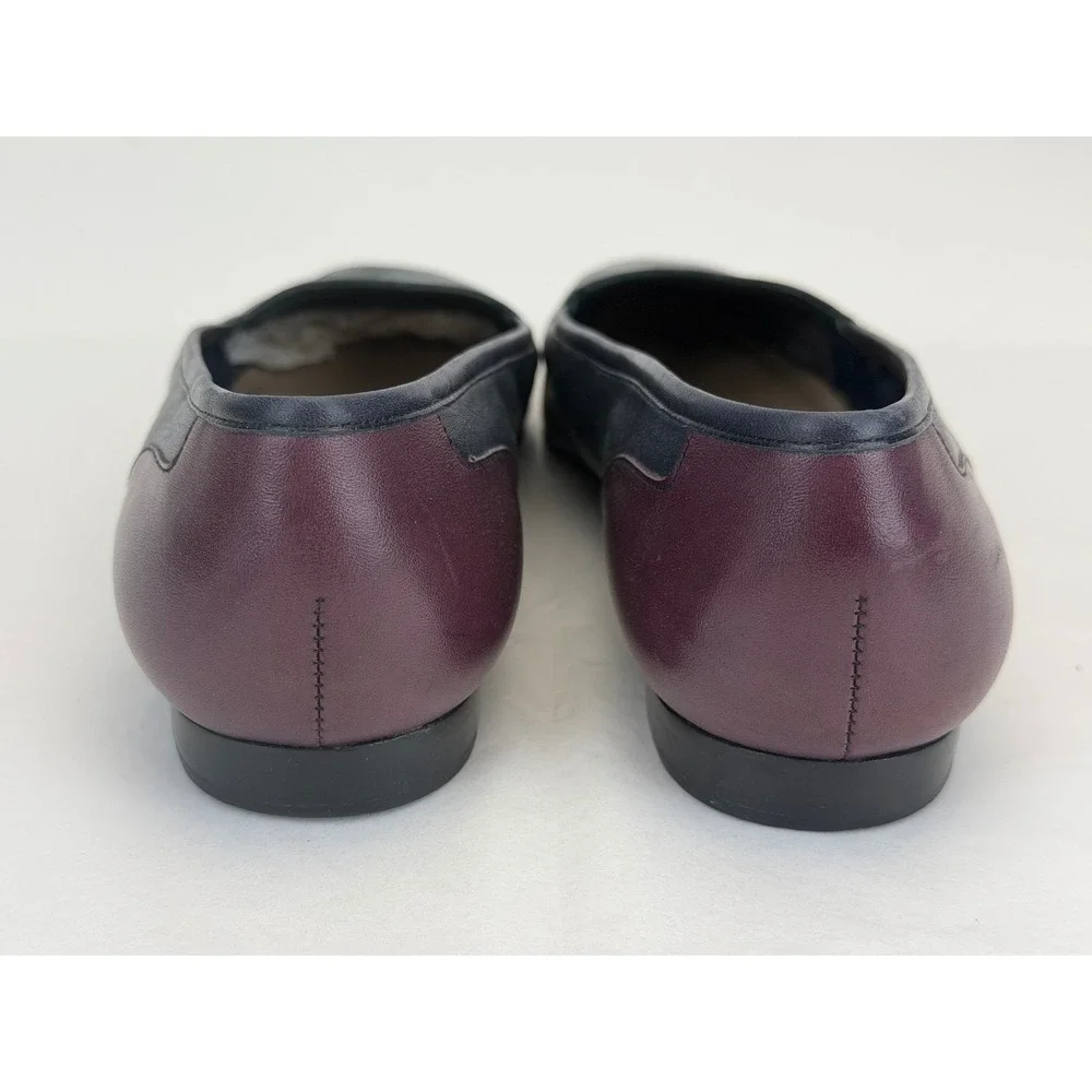 Enzo Angiolini Square Toe Leather Flats 9M Colorblock Vintage 90s Italian
